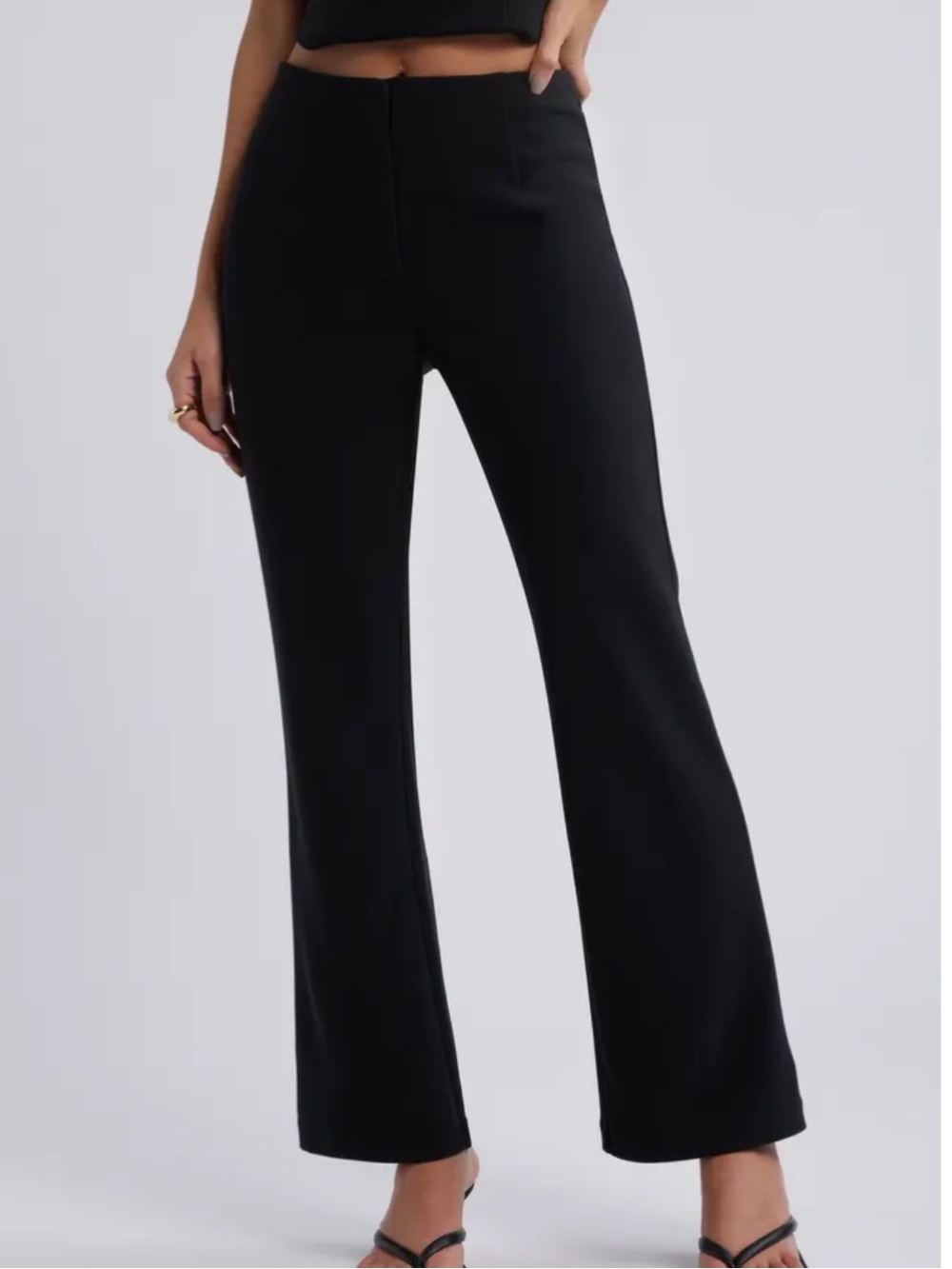 Nordstrom Open Edit Black Ponte Flare Pants